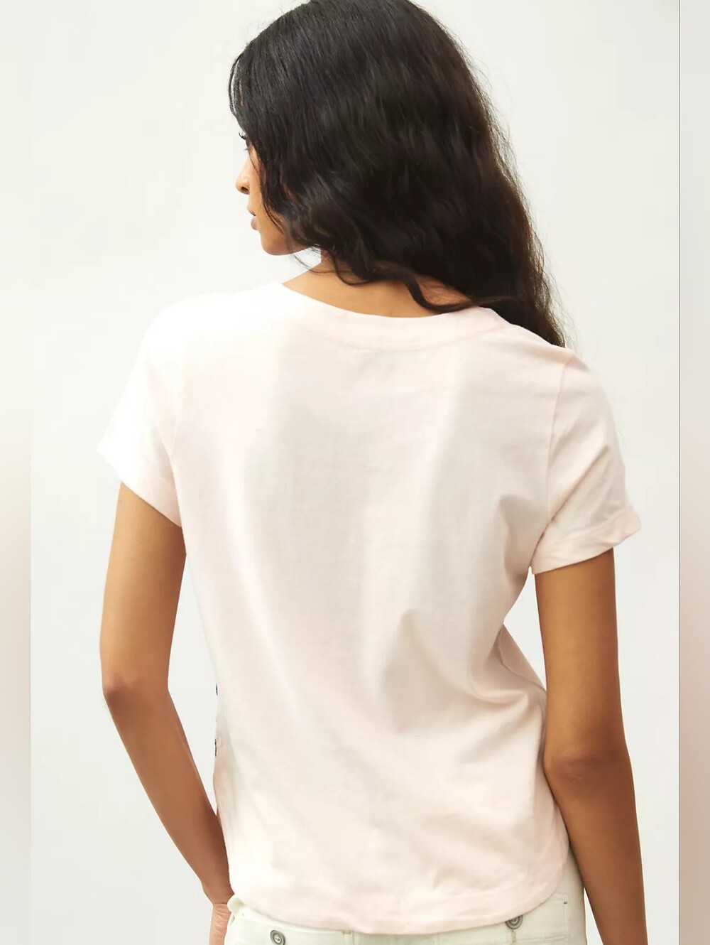 Maeve by Anthropologie Elephant Graphic Tee XS Floral 100% Cotton Short Sleeve - Picture 4 of 8